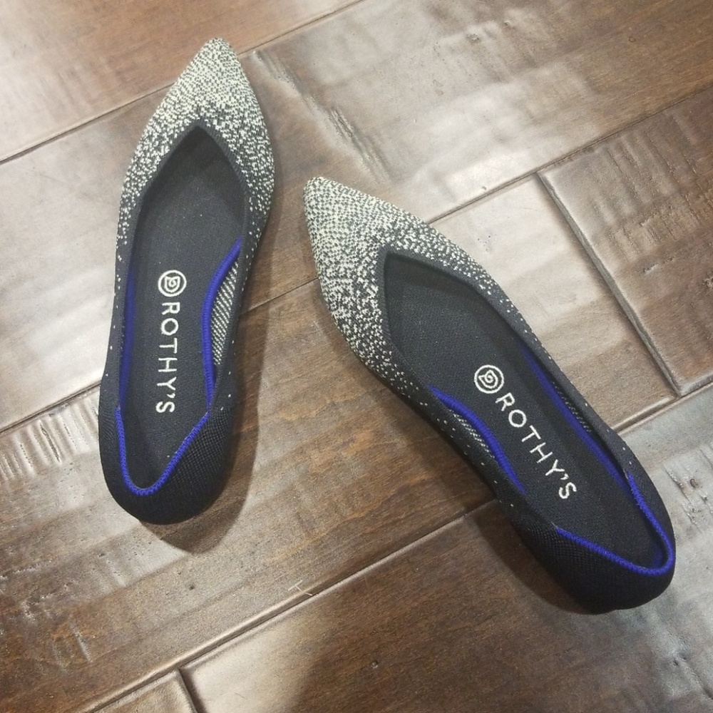 Rothy's Slate Metallic Point Flats